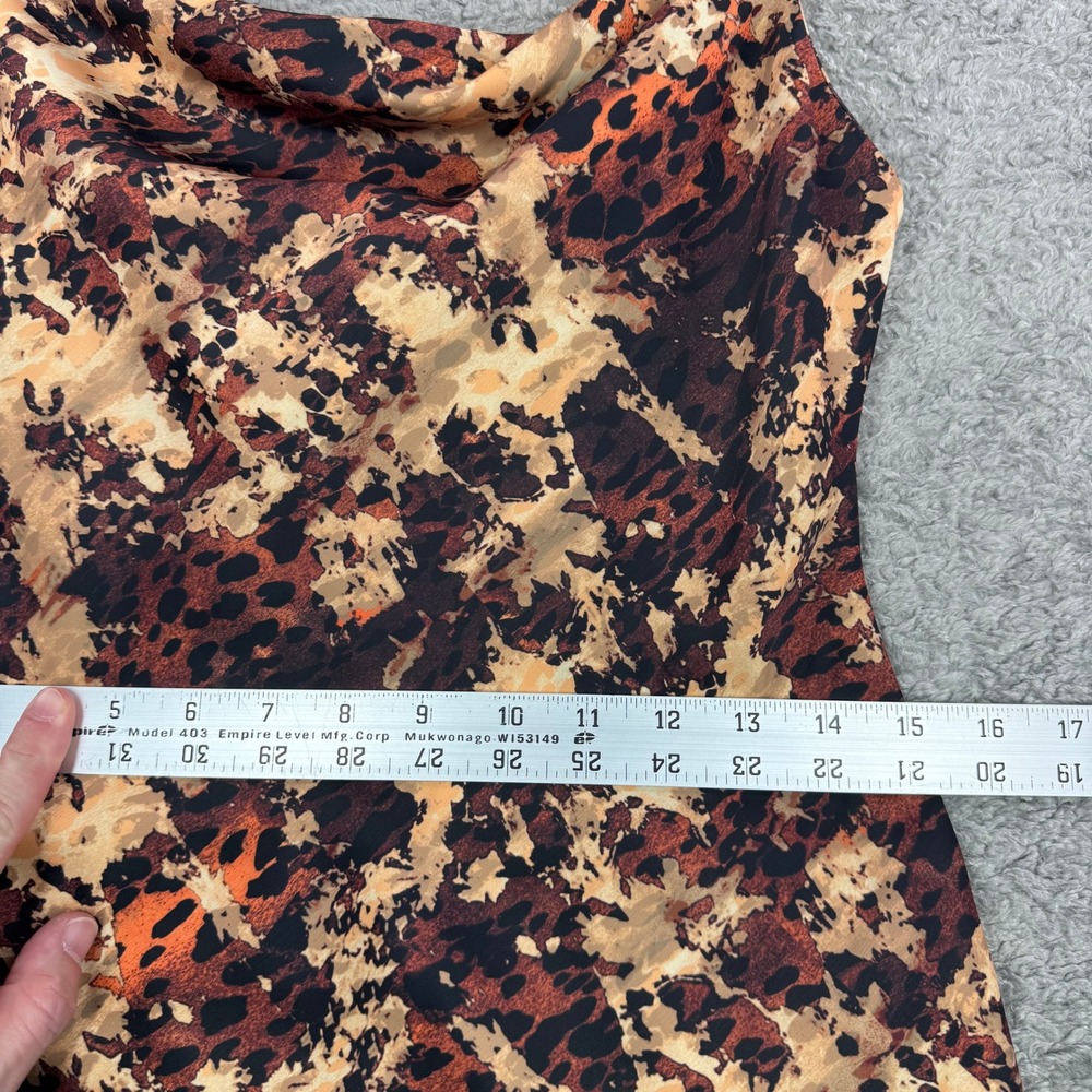 Urban Outfitters Bronze Mallory Animal Print Cowl Neck Satin Mini Dress Med NEW - Picture 10 of 12